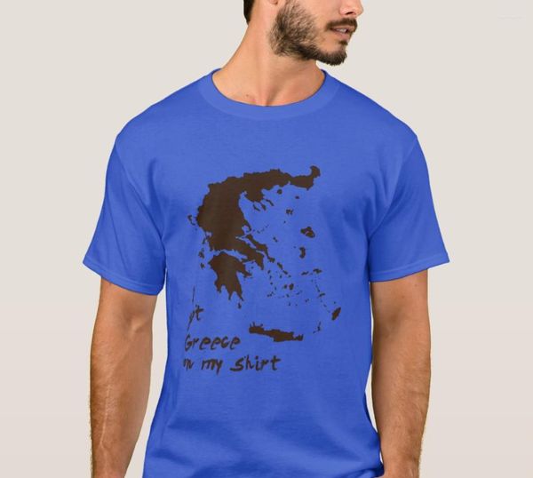 Magliette da uomo Ho la Grecia sulla mia maglietta. Cool Map T-Shirt Cotone O-Collo Manica Corta Casual Uomo Taglia S-3XL