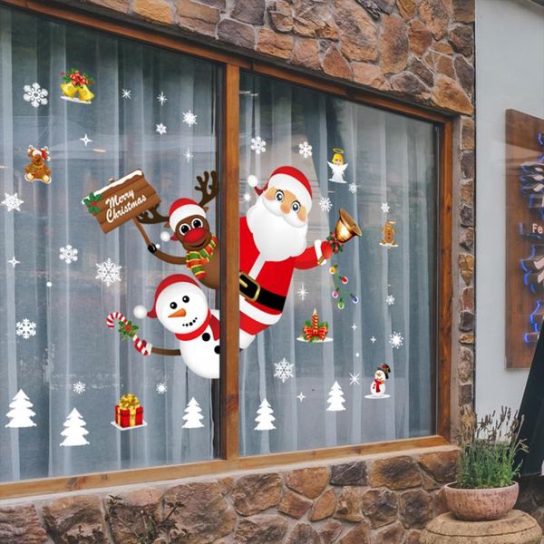 Decorações de Natal Janelas Adesivo Papai Noel Merry for Home 2023 Ornamento ano Noel Natal Giftschristmas