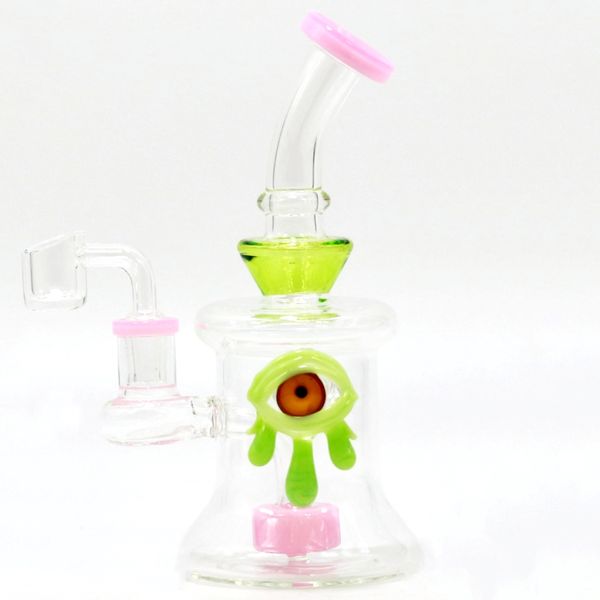 Decoração de olho de água de água sólida de base de água de água de vidro de vidro de vidro de vidro bong picante de cachimbo de água dab charuto com feminino de quartzo fumando conjunto de fumantes