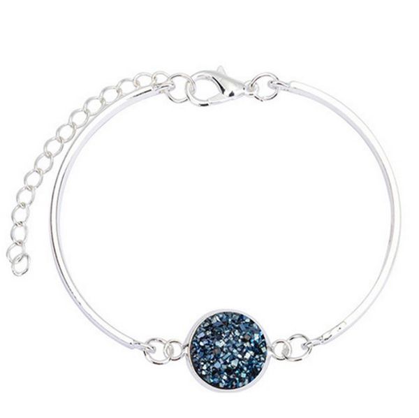 Braccialetti con ciondoli Drusy Bracciale Druzy Sier Resina placcata oro Squama di pesce Geometria Pietra lavica Per donna Gioielli da donna Drop Delivery Dhohn