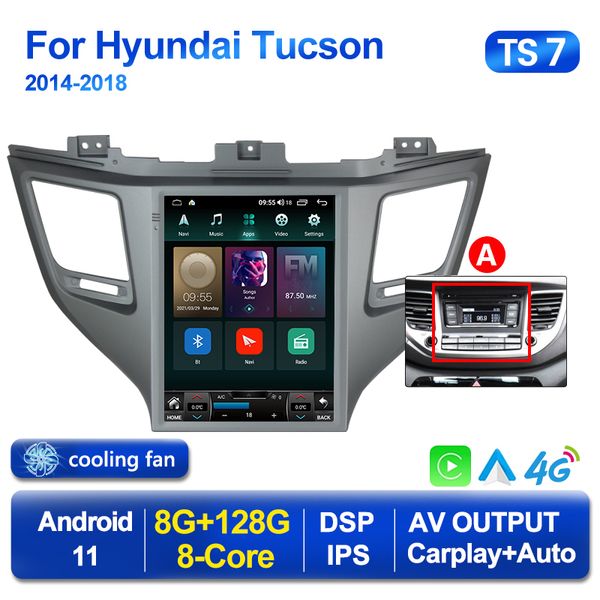 2 Din Auto DVD Multimedia DSP Android Auto Radio für Hyundai IX35 Tucson 3 2015-2018 Carplay GPS 2din Autoradio BT