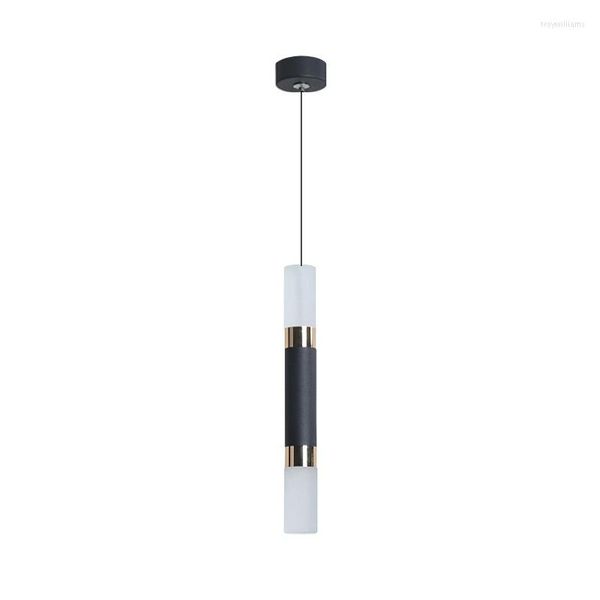 Lampade a sospensione Nordic LED Lampada a tubo lungo Tubo cilindrico Appeso per soggiorno Apparecchio per arredamento camera da letto