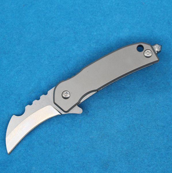 M2327 Küçük Karambit Pençe Palet Katlanır Bıçak D2 Taş Yıkama Bıçağı TC4 Titanyum Alaşımlı Tutucu EDC Cep Bıçakları Onarım Aracı