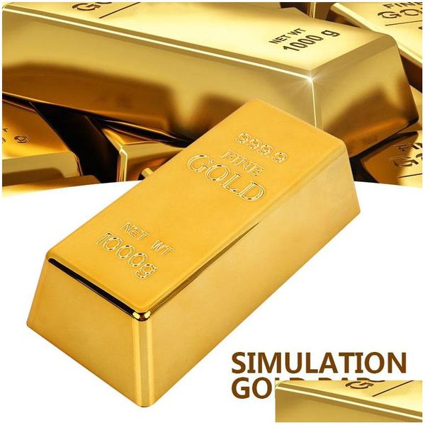 Partyspiele Basteln Fake Gold Bar Golden Creative Blion Türstopper Paperweigh Simation Tischdekoration Deluxe Gate Stopper Requisiten Spielzeug Off Dhjmf