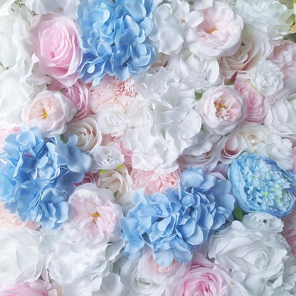 Dekorative Blumen Spring Baby Pink Blue Schöne 3D hochwertige künstliche Hochzeitsanlässe Blumenwand Hintergrund Arrangement Dekorationen