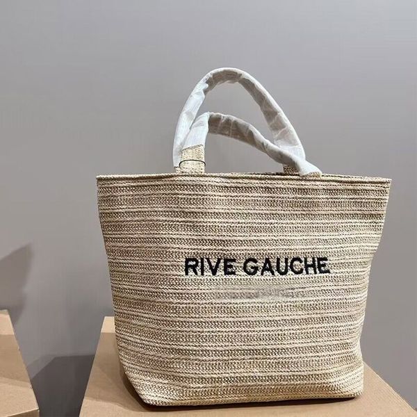 Kadın çanta rive gauche tote büyük alışveriş çantaları lüksler sling çanta tasarımcıları debriyaj keten plaj çantaları seyahat crossbody omuz cüzdan kadın duffle hafta sonu