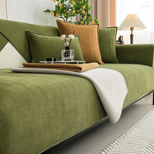 Coperture per sedie Cover di divano universale Cuscino Cuscino Slitta a strisce per soggiorno Non slittata asciugamano cornice