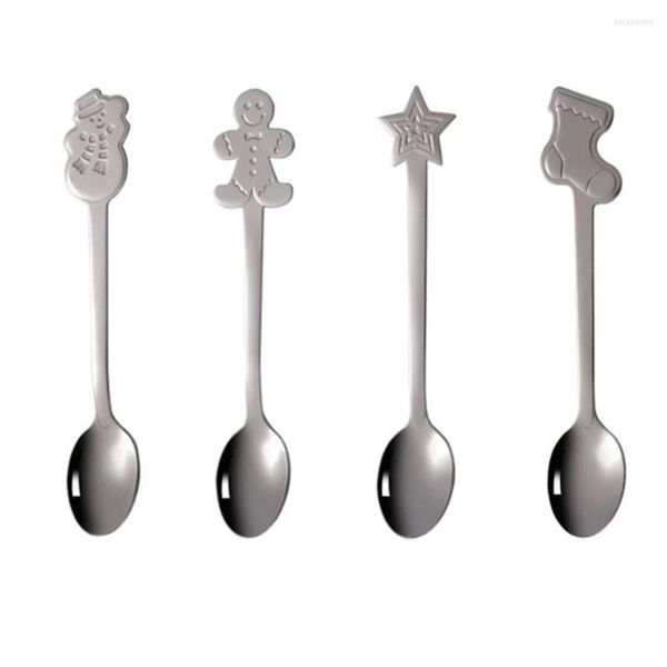 Dinnerware Define Coffee Spoons Decorações de Natal Aço inoxidável de alta qualidade com caixa de presente 4pcs/conjunto de chá de chá de cozinha restaurante e restaurante