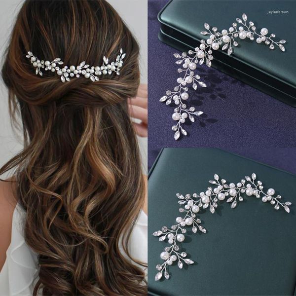 Copricapo Perle di cristallo Fasce fatte a mano Accessori per capelli da sposa di moda Fasce per capelli Gioielli per la testa di strass Goccia all'ingrosso