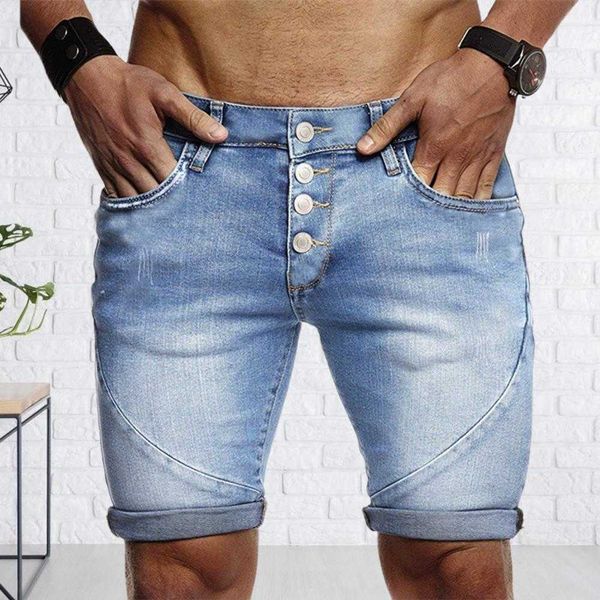 Shorts masculinos verão novo jeans short short short short reto masculino masculino de clemous calças curtas de verão para desgaste diário Z0216