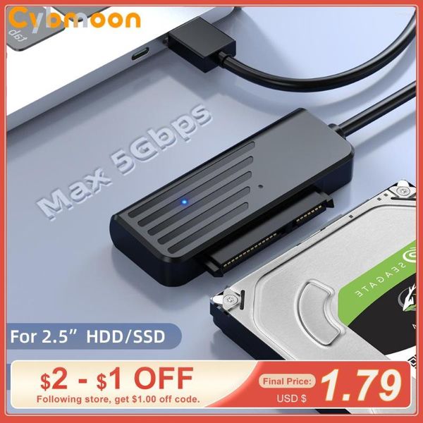 Computerkabel Cybmoon SATA zu USB Konverter 2,5 Zoll SSD HDD Festplattenadapter 5 Gbit/s 3.0 Typ-C für Laptop