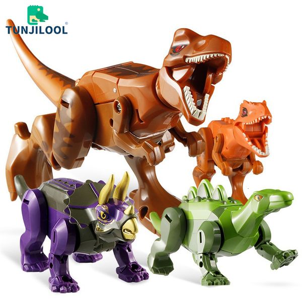 Action Figures Giocattolo Trasformazione Robot Dinosauro Giocattoli Dinosauri Guerriero Mech Deformazione Robot Tirannosauro Stegosauro Modello Giocattolo Regalo per bambini 230217