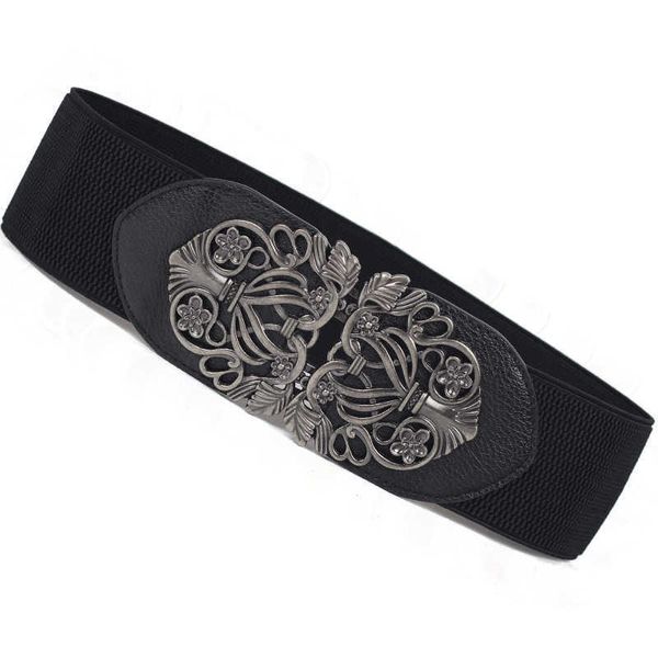 Ceinture de marque de mode ceinture large sculptée rétro femmes joint de taille élastique polyvalent ceintures habillées pour femmes décontracté polyvalent largeur 6.0cm en gros