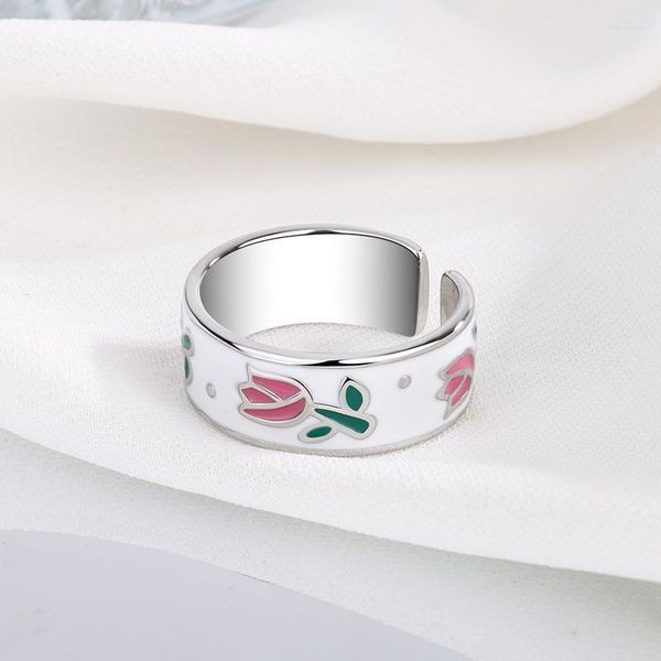 Hochzeit Ringe Trendy Persönlichkeit Punk Blume Für Frauen Dame Resizable Größe Party Schmuck Charme Geschenke