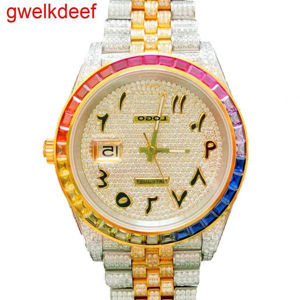 Нарученные часы роскошные индивидуальные коляски iced out watches white white gold anite anite diamond watchess 5a Высококачественная репликация механическая 0dzu
