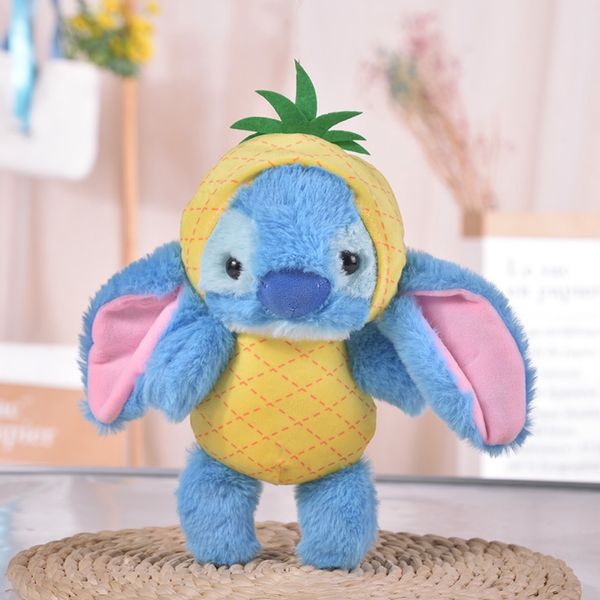 25 cm popüler peluş oyuncak ananas çapraz giyinme stitc yıldızı bebek mavi stitc peluş bebek LT0021