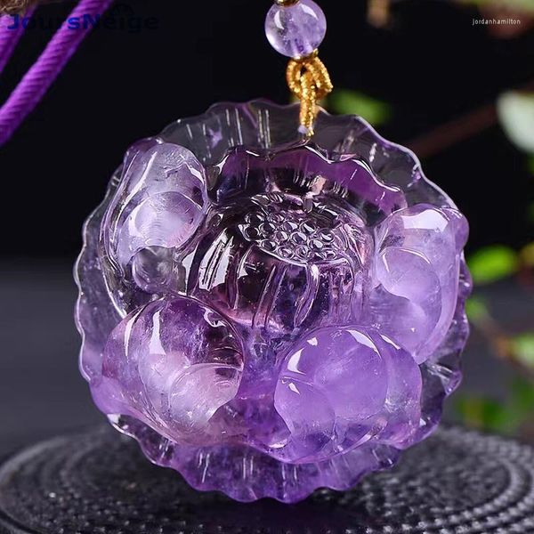 Подвесные ожерелья оптовые фиолетовые натуральные хрустальные подвески