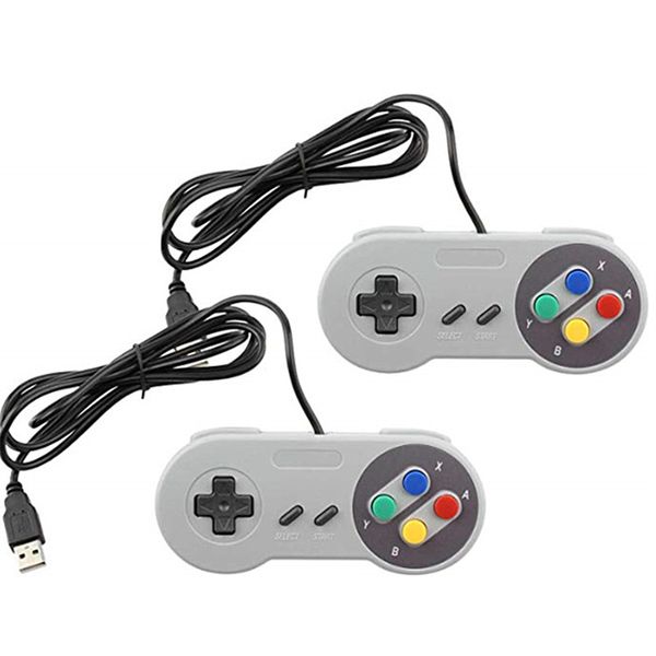 100% новый классический USB -контроллер ПК -контроллеры Gamepad Joypad Joystick Замена для Super Nintendo SFC для SNES NES планшета Windows Mac