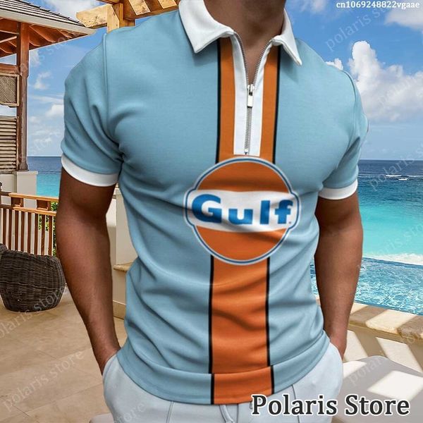 Camisa de pólo de corrida do Golfo do Men 230217