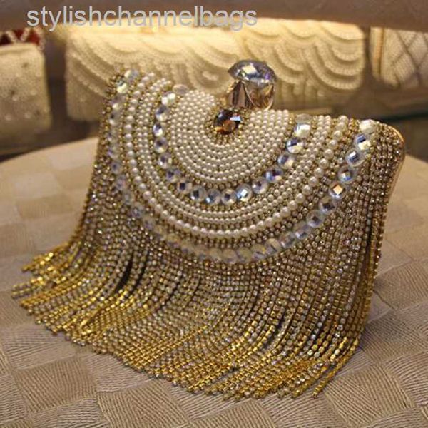 Totes Strass Quaste Clutch Diamanten Perlen Metall Abendtaschen Kette Schulter Messenger Handtasche Abendtaschen für Hochzeit Tasche 0217/23