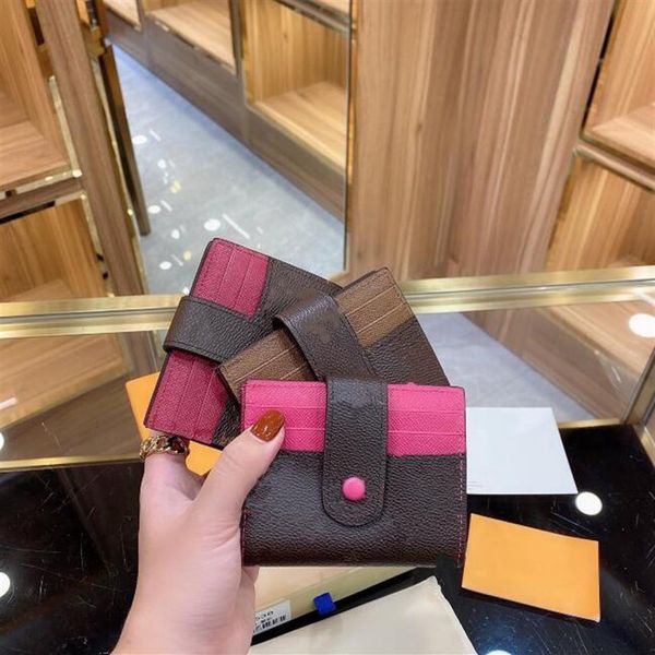 Luxury Mini Wallet Bag Designers do titular do cart￣o Classic Womens Credit Totols Leather Slim Wallet Mens 3 Colorias Pessas 311c