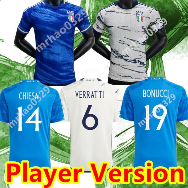 Oyuncu versiyonu İtalya futbol formaları Italia 23 24 maglie da calcio VERRATTI CHIESA GNONTO futbol Gömlek LORENZO PINAMONTI POLITANO Erkekler set çocuk kiti üniforma