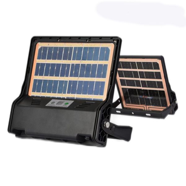 Holofotes solares Luz de parede 200W 300W 400W integrado Sensor de movimento do painel solar monocristalino de dupla face IP69K à prova d'água ultrafino