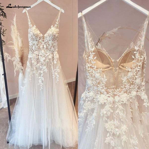Вечеринка безрезультатно Corset Flowy a Series Tule Wedding Dress V-образное платье для свадебного платья пляжное свадебное платье Truwjurk De Mariee 230217