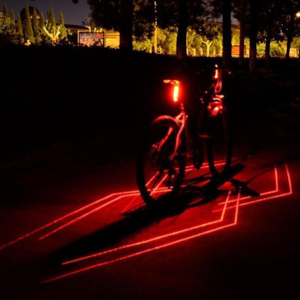 Luci per bici Lampada di avvertimento LED Bicicletta Impermeabile Laser Super ricaricabile Luminoso Coda per ciclismo Fanale posteriore USB Sicurezza