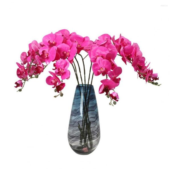 Dekorative Blumen Simulierte Phalaenopsis Realistische künstliche Schmetterlingsorchidee 9 Köpfe Design