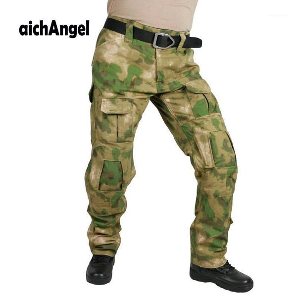 Erkek pantolon adam taktik askeri kamuflaj avı erkekler ordu asker pantolon kargo yok ped
