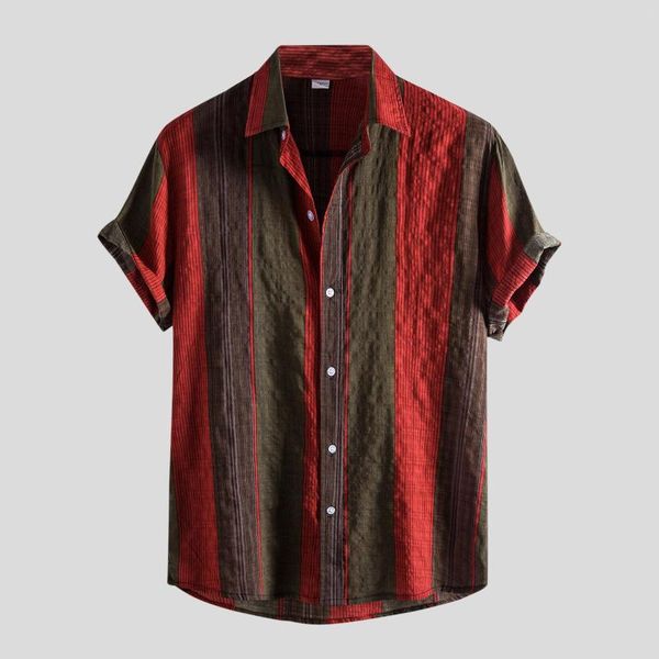 Мужские рубашки короткая мужская рубашка для рубашки к пуговицам повседневная склада с разворотной полосой.