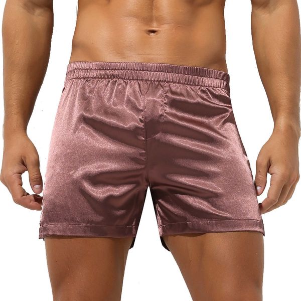 Shorts masculinos masculinos de seda shorts casuais shorts shorts shorts roupas de dormir sopra vestes de roupas caseiras shorts Comfort fowear curta