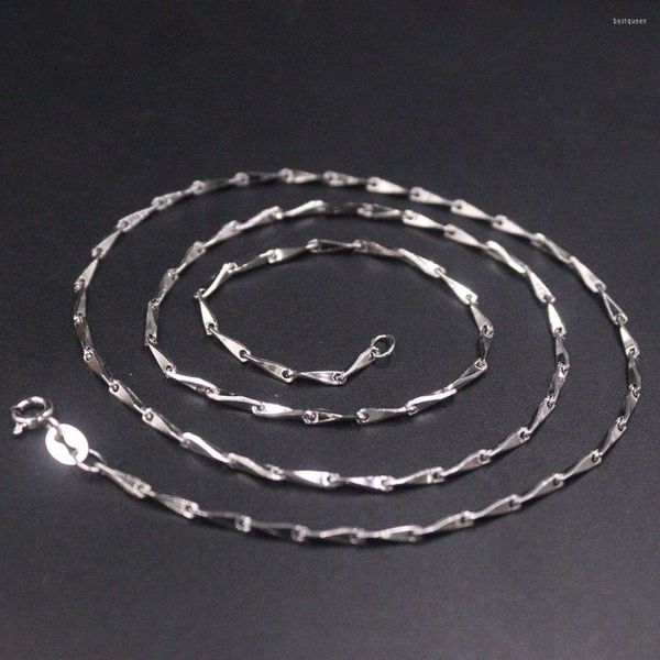 Ketten Echt S925 Sterling Silber Frauen Männer Glück 1,5 mmW Spezielle Perlen Kette Link Halskette 20 