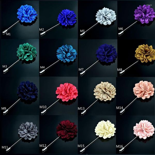 Broches Heren Revers Bloem Pin Chrysant Handgemaakte Stof Boutonniere Broche Pins Voor Trouwjurk Corsage Pak Formele Accessoires