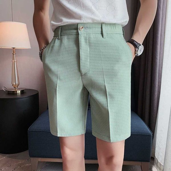 Herren-Shorts, Waffelmuster, Shorts für Männer, koreanische Mode, Streetwear, einfarbig, Arbeitsshorts, Sommer, atmungsaktiv, kühl, Komfort, kurz, 2022, brandneu, Z0216