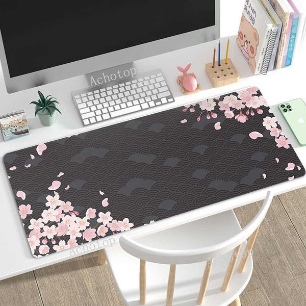 Mouse almofadas de mouse repousa kawaii 80x30cm xl bloqueio borda grande aluno mouse mouse computador computador fofo teclado de gato tapete mouse beast mesa de mesa mousepad para presente t230215