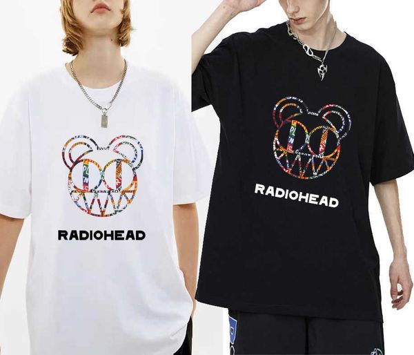 Camisetas masculinas thom thom yorkeenglish rock band tees anime desenho animado estilo radiohead impressão t camisetas de manga curta alternativa rockindie rock camiseta j230217