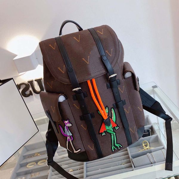 Designer Backpack Luxury Brand Burse ao ar livre tiras duplas mochilas Mulheres carteira de couro real bolsas xadrezes dramatiza mal