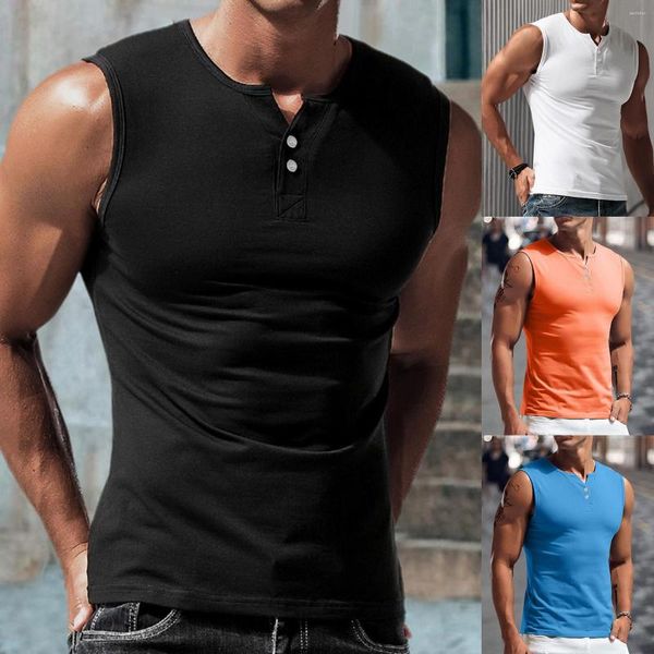 Canotte da uomo Camicie da uomo Grandi e alti Uomo Primavera Estate Casual senza maniche T-shirt Top Camicetta Pantofole per ragazze Medium