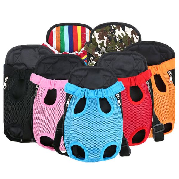 Mochila da transportadora de animais de estimação, Backpack de transportadora de cães de gato de gato ajustável Backpack de viagem, pernas para fora, Easy Fit para viajar para caminhadas para camping para cães médios pequenos cachorros de gatos