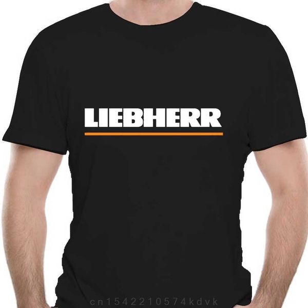 Camisetas masculinas Liebherr Construction Vehicle Crane Camiseta preta unissex L230217