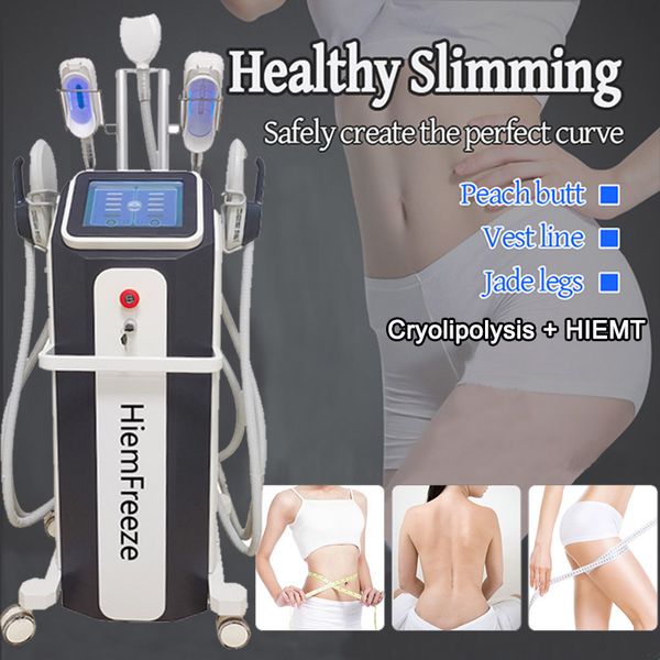 Salon Home Use Cryolipolysis Slimming Machine EMSlim HIEMT Shaping Body Weight Loss Riduzione del grasso Attrezzatura anticellulite con 5 maniglie