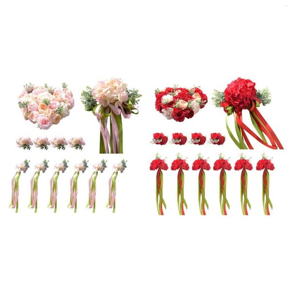 Flores decorativas Caras de fita de fita Bola de flor para suprimentos de suprimentos ornamentais