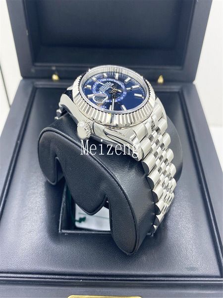 2023 Diver Sport Relógio de pulso Sky-Dweller Blue Dial 326934 Jubilee Bracelet Unwon 2023 Box Booklet Brand New Men's Automatic Watch