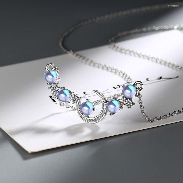 Choker Creative Corean Moonstone Clabical Chain for Women Party Gritledent Girdling Gitle Moon Star Star Cubic Diewelry Jewelry