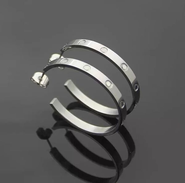 2015 серьги-кольца из титановой стали и золота, серьги-гвоздики для женщин, изысканные простые модные кольца с бриллиантом C, женские серьги, ювелирные изделия, подарок