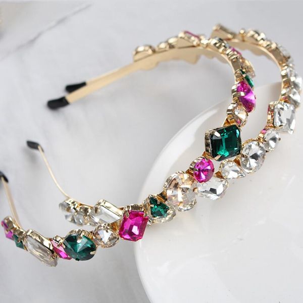 Kristallstirnbänder für Frauen Strasshaarzubehör Diamanthaarbänder für Mädchen Kronen Blume Haar Reifen Kopf Wickel Ornamente
