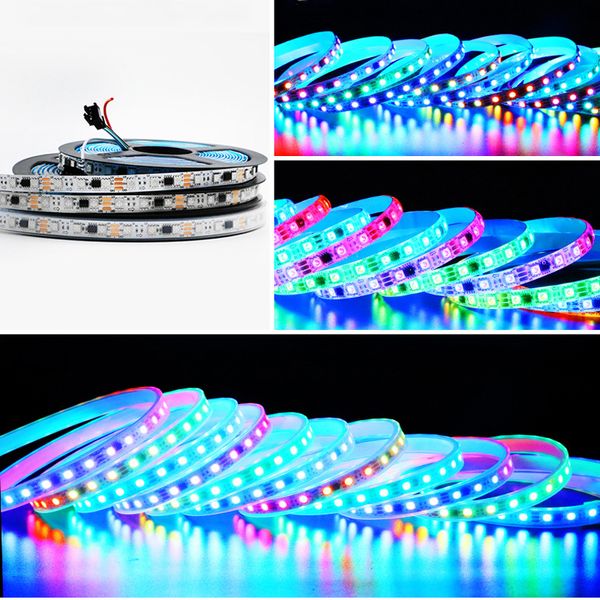 5050 Dijital RGB Şerit 60led/M Piksel IP65 Su Geçirmez Rüya Sihirli Tam Renk DC 12V LED Şerit 30/m DIY Projesi (PCB White) Boyalı