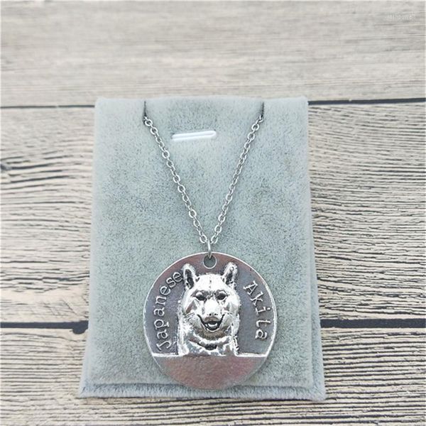 Colares pendentes vintage Retro Retro Akita Colar Jóias de Cão Pet -Pet Dog de alta qualidade